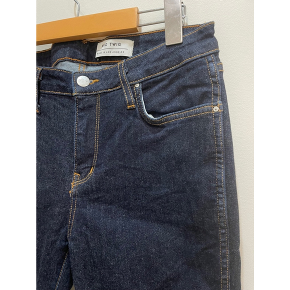 Michelle by Comune Mid-Twig Mind Rise Skinny Dark Wash Jeans leg slits Size 29 - Picture 3 of 13